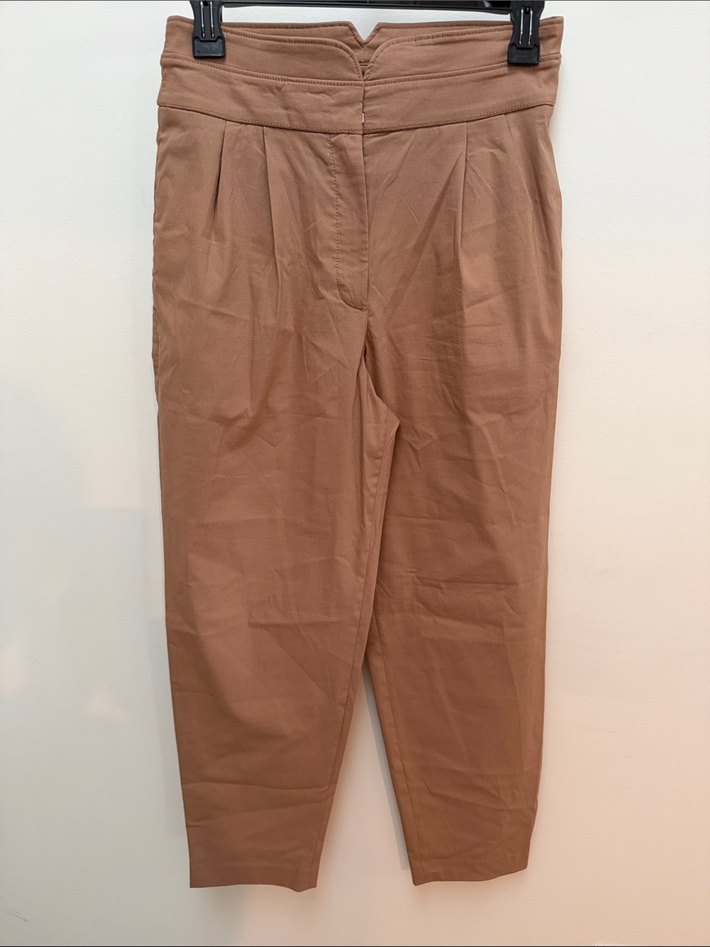 Express High-Waist Pleated Ankle Pants — Tan